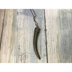 Aea Rhinestone Tooth or Horn Necklace